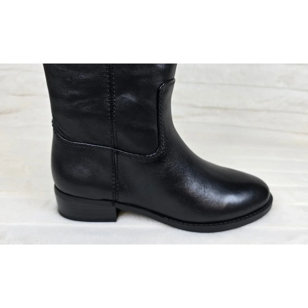 INC‎ Womens Fawne Black Leather Knee-High Boots Size 5.5